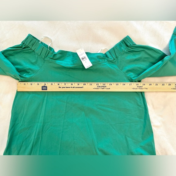 Ann Taylor LOFT New! Kelly Green Button Back Womens Sz S Off The Shoulder Blouse - Picture 13 of 13